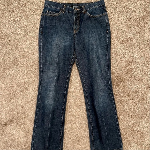 The Limited Dark Wash Denim Jeans w/ Perm Crease Straight Leg Classic Fit - Picture 14 of 14